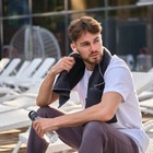 Полотенце махровое для тренировок LoveLife Active 50х100 см, цвет чёрный, 100% хлопок, 360 гр/м2 - Фото 2