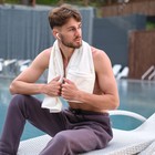 Полотенце махровое для тренировок LoveLife Active 50х100 см, цвет белый, 100% хлопок, 360 гр/м2 - Фото 3