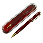 Ручка подарочная, шариковая "Кора" в пластиковом футляре, поворотная, корпус красный с золотым - Фото 2