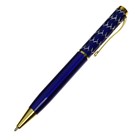Ручка подарочная шариковая Calligrata, в пластиковом футляре, поворотная, корпус синий с золотым Х - фото 9507667