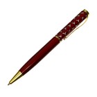 Ручка подарочная шариковая Calligrata, в пластиковом футляре, поворотная, корпус красный с золотым Х - фото 9507673