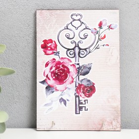 Ключница открытая "Ключ в цветах" 10х15 см