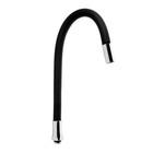 Излив для смесителя ZEIN, 3/4", гибкий, силикон, нерж. сталь, 50 см, сетка пластик, черный - Фото 3