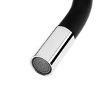 Излив для смесителя ZEIN, 3/4", гибкий, силикон, нерж. сталь, 50 см, сетка пластик, черный - Фото 5