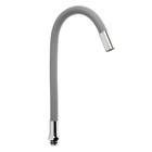 Излив для смесителя ZEIN, 3/4", гибкий, силикон, нержавеющая сталь, 50 см, сетка пластик, серый - Фото 3