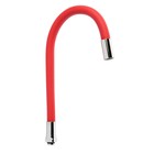 Излив для смесителя ZEIN, 3/4", гибкий, силикон, нерж. сталь, 50 см, сетка пластик, красный - Фото 3