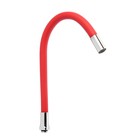 Излив для смесителя ZEIN, 3/4", гибкий, силикон, нерж. сталь, 50 см, сетка пластик, красный - Фото 4