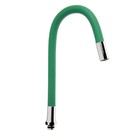 Излив для смесителя ZEIN, 3/4", гибкий, силикон, нержавеющая&nbsp;сталь, 50 см, сетка пластик, зеленый - Фото 3
