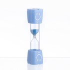 Песочные часы "Смайл" на 3 минуты, 9 х 2.3 см, голубые - фото 4039888