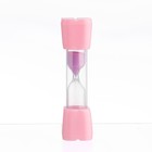 Песочные часы "Смайл" на 3 минуты, 9 х 2.3 см, розовые - фото 6621215
