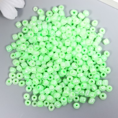 Бисер стекло 6/0 «Цветная серединка. Салат», 30 г