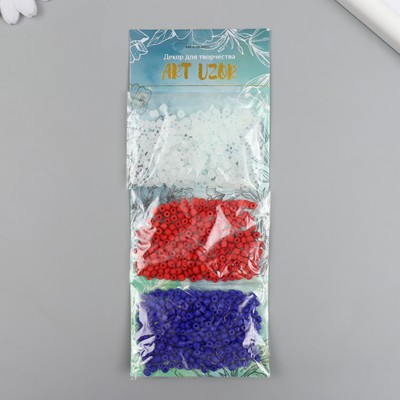 Бисер круглый 6/0 «Матовый. Патриот», 3 цвета × 20 г, 20×8×0.7 см