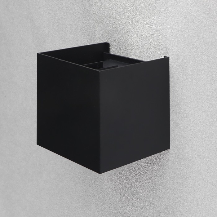 Светильник фасадный «Куб», FSD-004, 6 Вт, 3000К, IP65, 220 В, металл, черный - фото 1908923653