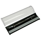 Ручка подарочная, шариковая, автоматическая "Стиль" в пластиковом футляре, NEW, темно-серая - фото 7291794