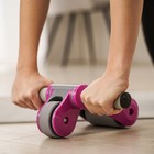 Ролик для пресса ONLYTOP, 33х24х24 см, с ковриком, цвет серый/розовый - Фото 3