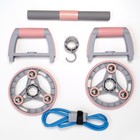 Набор для фитнеса ONLYTOP: ролик, упор для пресса, эспандер грудной, цвет розовый - Фото 3