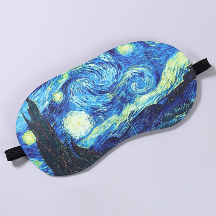 Маска для сна с гелевым вкладышем «Ван Гог», 19 × 10 см, резинка одинарная, цвет синий - фото 1911751332