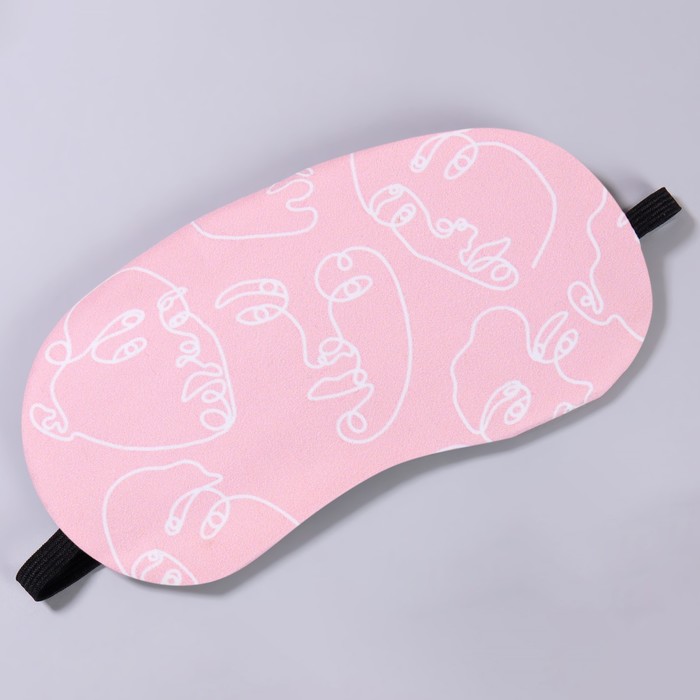 Маска для сна с гелевым вкладышем «Силуэт», 19 × 10 см, резинка одинарная, цвет розовый - фото 1911751345