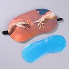 Маска для сна с гелевым вкладышем «Сотворение Адама», 19 × 10 см, резинка одинарная, цвет оранжевый - Фото 3
