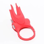 Эрекционное кольцо с вибрацией и клиторальной стимуляцией, силикон, d=3 см, красный - Фото 1