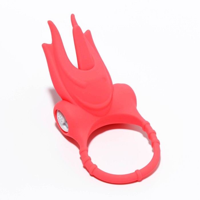 Эрекционное кольцо Оки-Чпоки, с вибрацией и клиторальной стимуляцией, силикон, D=3 см, красный 76189 - Фото 1