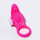 Эрекционное кольцо «Язык», с вибрацией и клиторальной стимуляцией, d=3 см, розовый - Фото 3