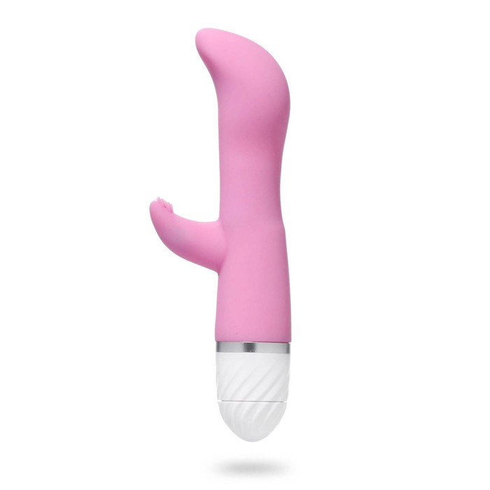 Вибратор с клиторальным стимулятором, 19×3.5 см, розовый - Фото 1