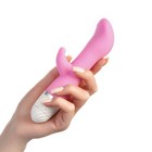 Вибратор с клиторальным стимулятором, 19×3.5 см, розовый - Фото 4