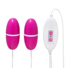 Виброяйца 2 шт., 12 режимов, с пультом, 2.5×5.5 см, розовые - Фото 1