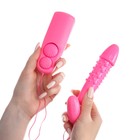 Виброяйца с выносным пультом, 14×3.5 см, розовый - Фото 3