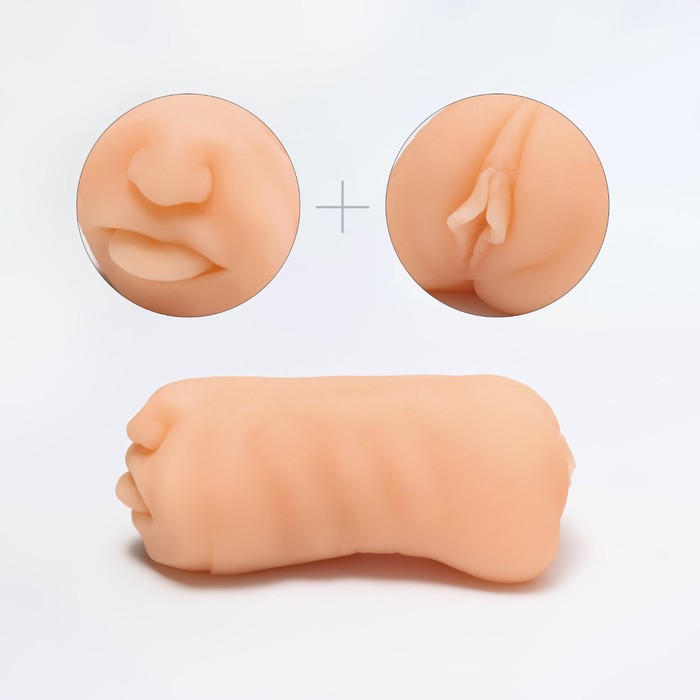Мастурбатор 2 в 1. реалистичный "Oral & Vaginal", 18х7,6 см - Фото 1