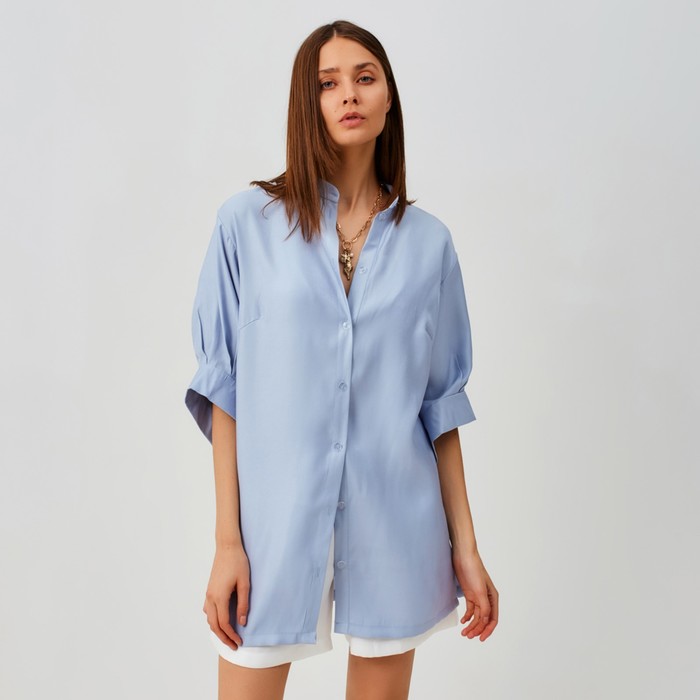 Рубашка женская MINAKU: Casual collection цвет голубой, р-р 50
