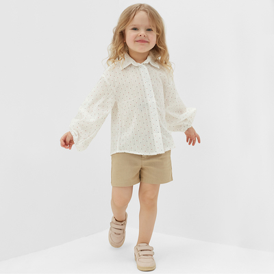 Шорты детские MINAKU: Cotton Collection, бежевые, рост 98 см