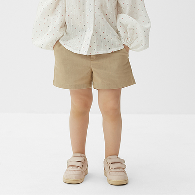 Шорты детские MINAKU: Cotton Collection, бежевые, рост 128 см