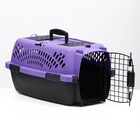 Переноска для животных с металлической дверью, 49×32×27, Фиолетовая - Фото 9