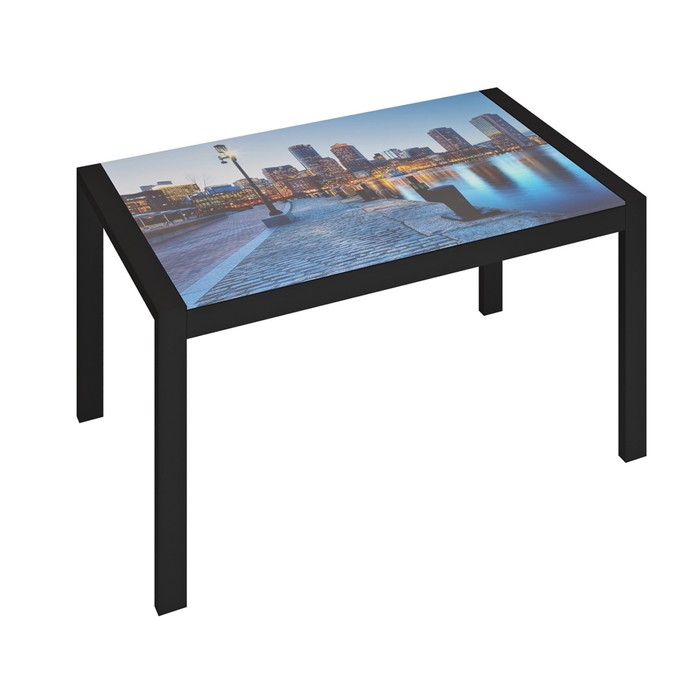 Обеденный стол «Бостон», 1200 × 700 × 754 мм, цвет чёрный муар / город - Фото 1