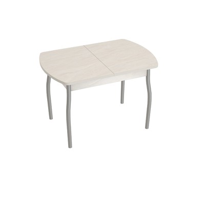 Раздвижной стол «Орфей 10», 1100/1400 × 750 × 754 мм, пластик, металл, кварцевый глянец