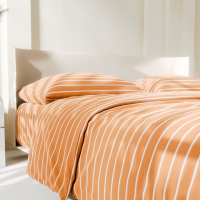 Постельное бельё евро «Этель» Mustard stripes, поплин