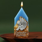 Новогодняя свеча в форме домика «Счастливого рождества», без аромата, 6 х 6 х 12,5 см. - фото 318918923