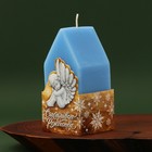Новогодняя свеча в форме домика «Счастливого рождества», без аромата, 6 х 6 х 12,5 см. - Фото 4