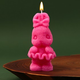 Новогодняя свеча формовая «Зайка», без аромата, 4 х 4 х 8 см. Ош