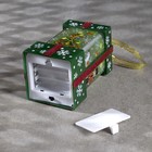 Светодиодная фигура «Зелёный подарок с ёлкой» 6.3 × 11.5 × 6.3 см, пластик, батарейки АААх3 (не в комплекте), эффект пламени - фото 6621887