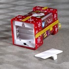 Светодиодная фигура «Красный подарок с Дедом Морозом» 6.3 × 11.5 × 6.3 см, пластик, батарейки АААх3 (не в комплекте), эффект пламени - фото 6621892