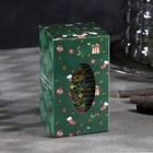 Светодиодная фигура «Зелёный подарок с ёлкой» 6.3 × 11.5 × 6.3 см, пластик, батарейки АААх3 (не в комплекте), эффект пламени - фото 6621913