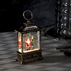 Светодиодная фигура «Фонарь с ёлкой и Дедом Морозом» 7.6 × 13.5 × 3.2 см, пластик, блёстки, батарейки AG13х3, свечение тёплое белое - фото 2993992