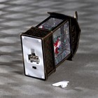 Светодиодная фигура «Фонарь с Дедом Морозом и ёлкой» 7.5 × 14 × 4.2 см, пластик, блёстки, батарейки AG13х3, свечение тёплое белое - Фото 3