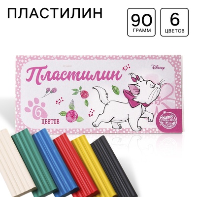 Пластилин 6 цветов 90 г «Мари», Коты-аристократы