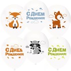 Шар латексный 12" «С днём рождения! Лесные зверята», пастель, набор 25 шт., 2-сторонний, белый - фото 116342341