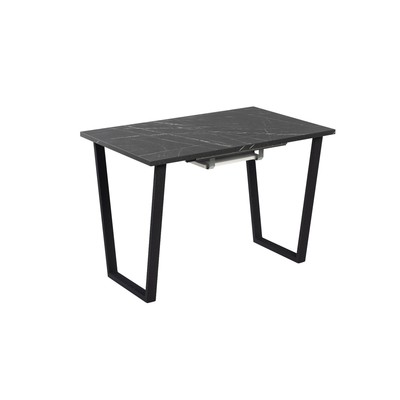 Стол «Атлант – 12», 1300(1800)×800×760 мм, цвет камень чёрный/опора чёрный