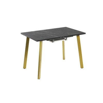 Стол «Атлант – 12», 1300(1800)×800×760 мм, цвет камень чёрный/опора золотой